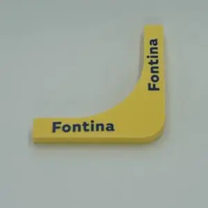 Yellow L-shaped object with "Fontina" text.