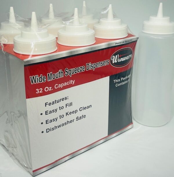 WINCO 6-PACK Squeeze Bottles - 32oz