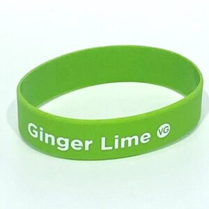 Green wristband with "Ginger Lime" text.