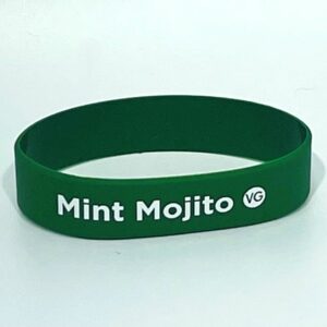 Green "Mint Mojito" wristband on white background.