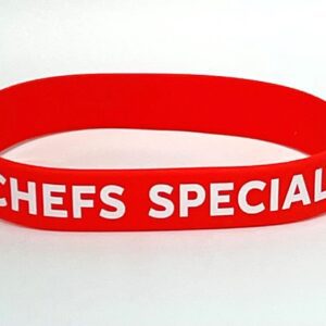 Red wristband with "Chefs Special" text.