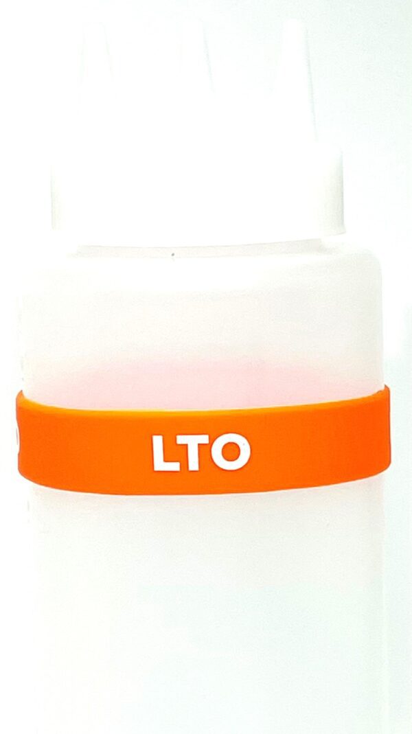 A close up of the lto logo on a bottle