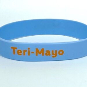 Blue wristband with "Teri-Mayo" text.