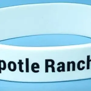 A white bracelet with the words " chipotle ranch ".