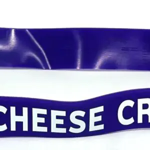 A blue ribbon with cheese creek written on it.