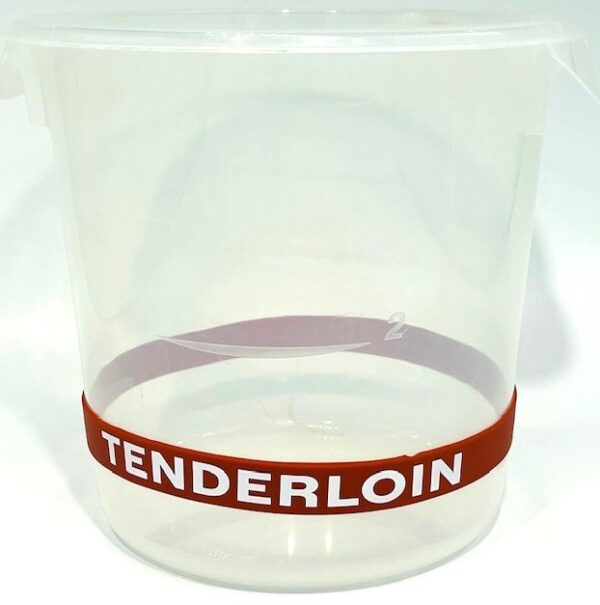 A container with the name tenderloin on it.