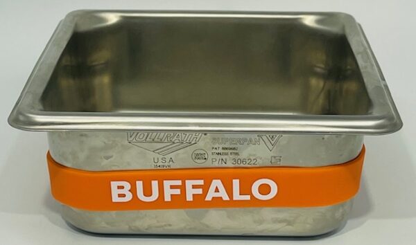 A metal container with the word buffalo written on it.