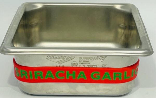 A metal container with the name of miracha garde on it.