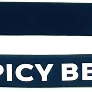 A black and white picture of the words spicy beer.