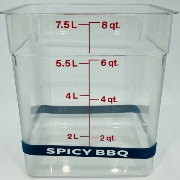 A container with the measurements of each square.