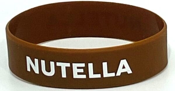 A nutella wristband is shown in this picture.