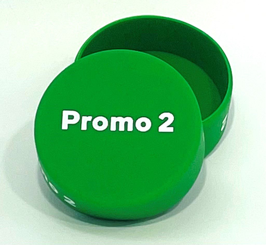 A green box with the word " promo 2 " on it.