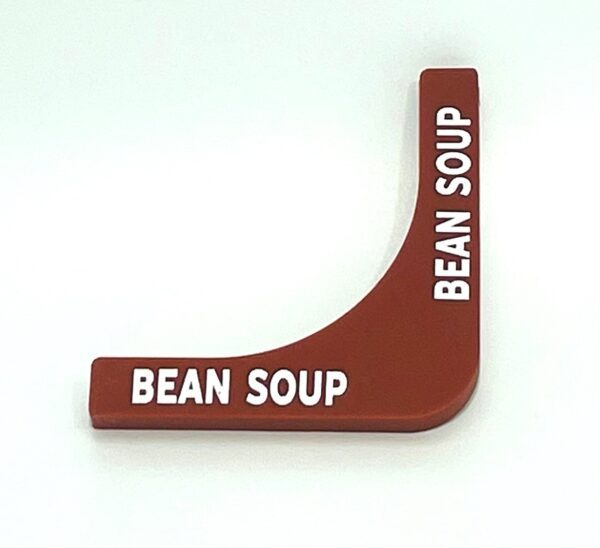 A red bean soup sign with beans written on it.