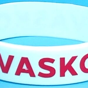 A close up of the word wasko on a bracelet