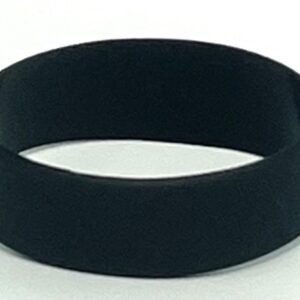 A black rubber bracelet is shown on top of the floor.