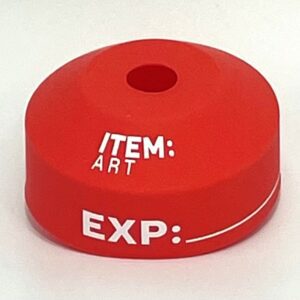 A red item with the word " exp " written on it.