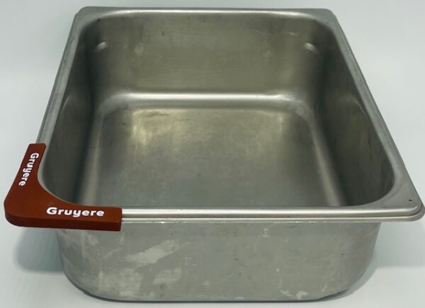 A metal pan with the name of rogers on it.