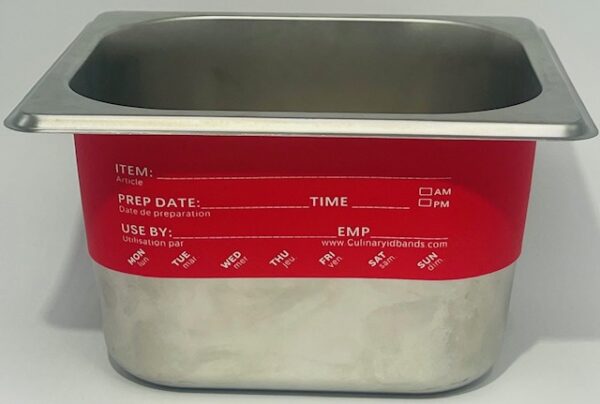 A metal container with instructions for cooking.