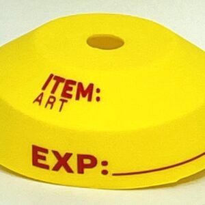 A yellow hat with the word " item art " written on it.