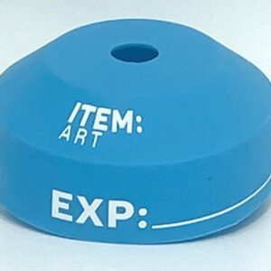 A blue object with the word " item art " written on it.