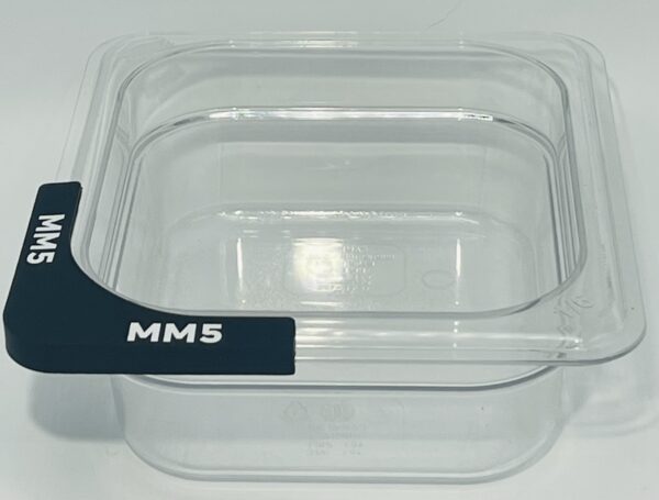 A plastic container with the bottom of it.