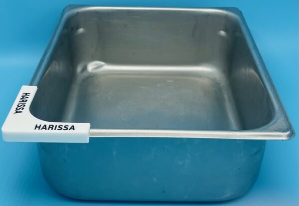 A metal container with the name of rissa on it.