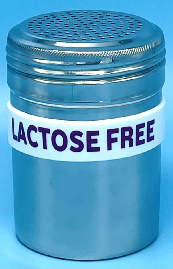 A jar with the words " lactose free ".