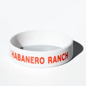 White wristband with "Habanero Ranch" text.