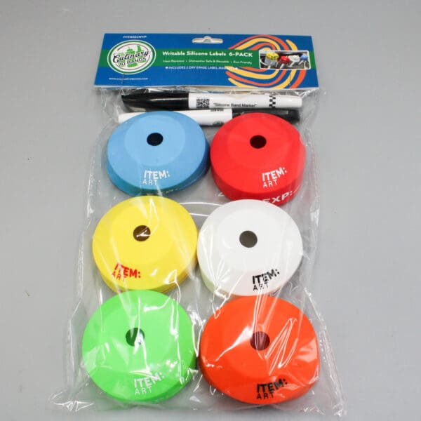 Multi-Color Tip Top Lid Wrap Kit - 6 Pack w/markers