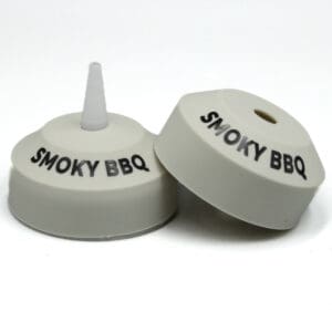 Smoky BBQ bottle caps on display.