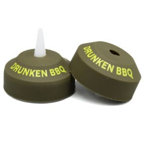 Drunken BBQ bottle tops with spouts.