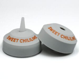 Sweet chili lime bottle caps, gray color.
