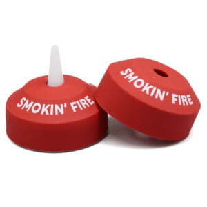 Red Smokin' Fire bottle caps with spouts.