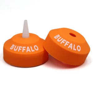 Orange bottle caps with "BUFFALO" text.