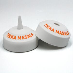 Tikka Masala spice shaker lids.