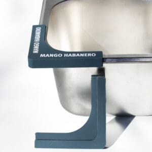 Metal container with Mango Habanero label.