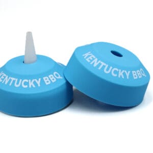Blue Kentucky BBQ bottle caps.