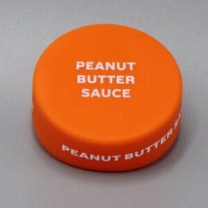 Orange cap labeled "Peanut Butter Sauce".