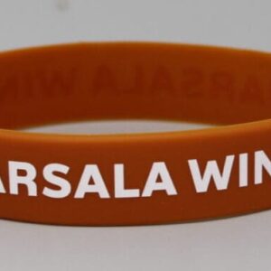 Orange wristband with "Marsala Wine" text.