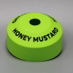 Bright yellow object labeled "Honey Mustard.