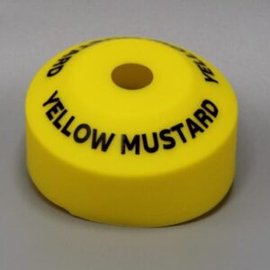Yellow sponge labeled "Yellow Mustard" in black.