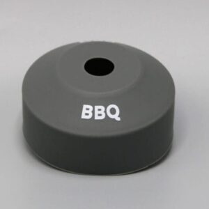 Gray BBQ cap with central hole.